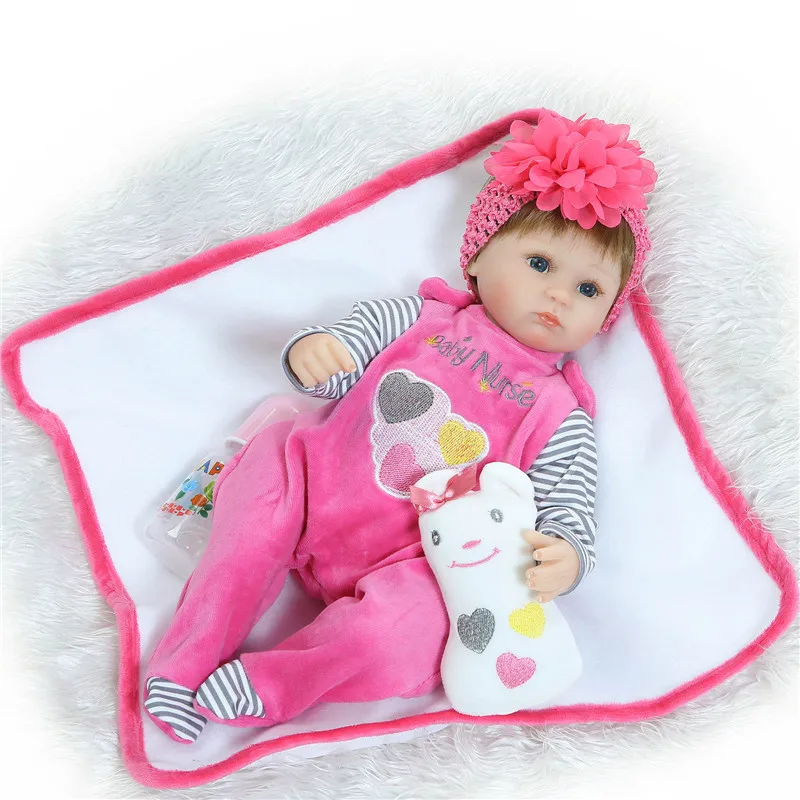 same as photo Bebe силиконовые куклы reborn 16 дюймов 40 см Кукла Reborn Baby голубые глаза ручной работы хлопок тело реалистиста bonecas juguetes детские игрушки - Цвет: same as photo