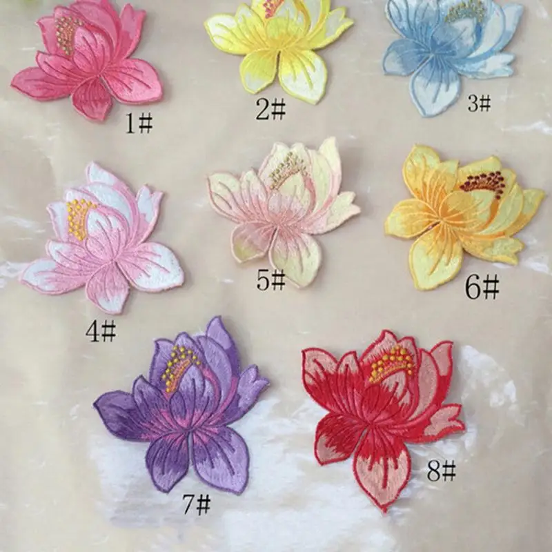 1 шт. патчи с цветами лотоса для одежды|flower iron on|flower on patchesiron patches |