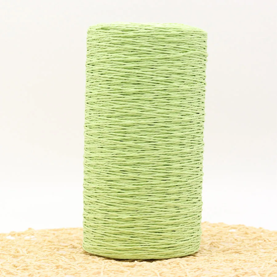 fruit green 500 г/рулон, ручная пряжа, рафия, соломенная веревка, мягкая пряжа для вязания крючком, пряжа для ручной работы, летняя шляпа, материал, поставщик - Цвет: fruit green