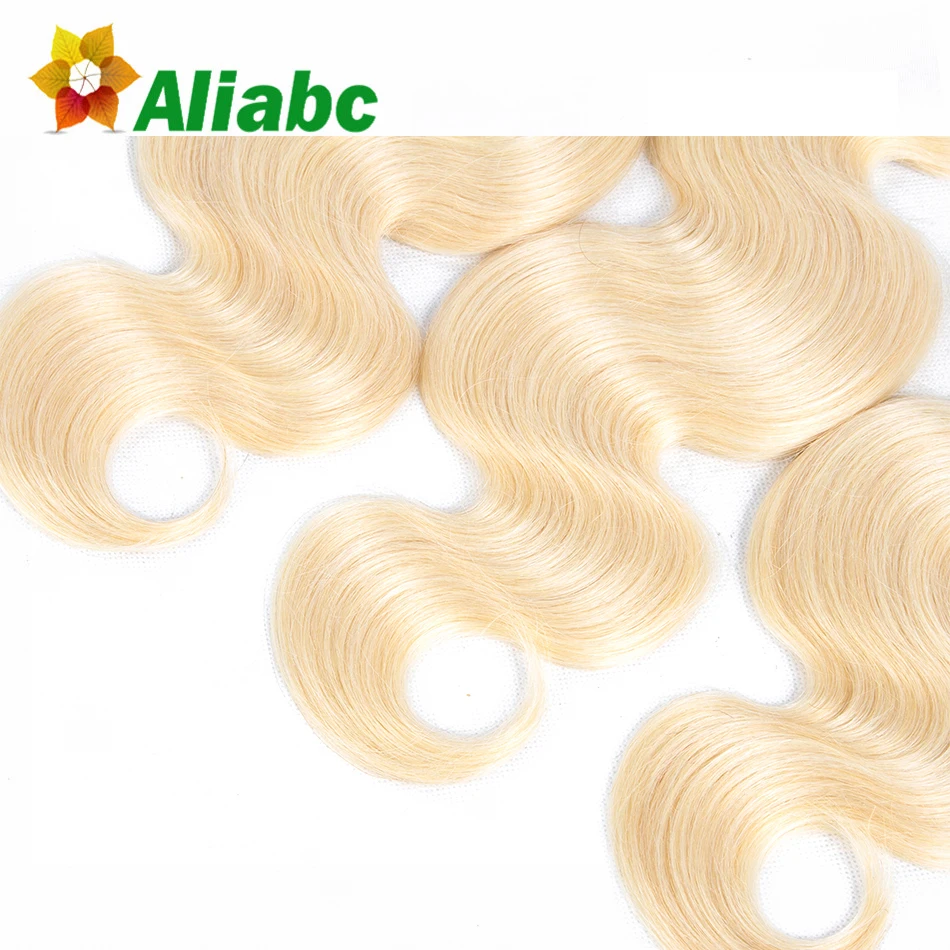 Aliabc Brazilian Body Wave 100% Human Hair Weave Bundles 1 Pcs Non Remy 613 Blonde 10-26 Inch Extensions Free Shipping | Шиньоны и