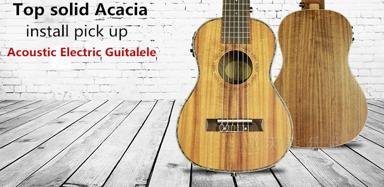 Топовая акустическая электрическая Guitalele Guilele 28 в мини-гитара 6 струн укулеле гитара ra красное дерево Акация ель Sapele