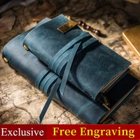 the leather rope vintage genuine leather travelers notebook tie diary journal handmade cowhide gift travel notebook free engrave