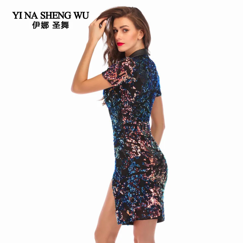 Платье женское эластичное с блестками для взрослых | Тематическая одежда и