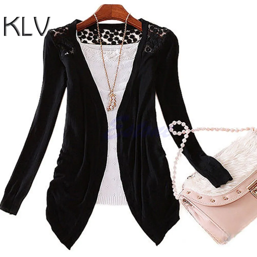 KLV Hot Women Sweet Lace Candy Crochet Knit Blouse Top Coat Cardigan Shirt Sweater |