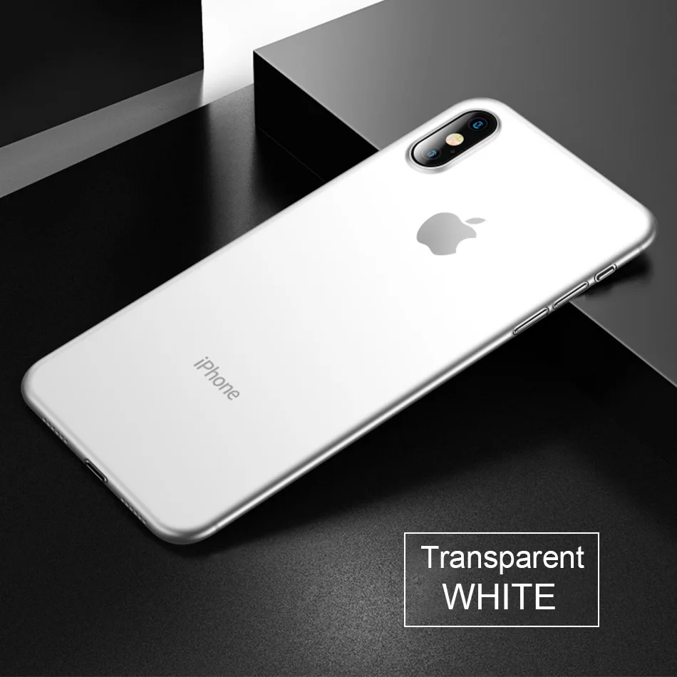 White Роскошный ударопрочный Ультратонкий чехол 0,22 мм для IPhone 7 6 6s 8 Plus, мягкий чехол для IPhone X XS Max XR, силиконовый чехол для телефона - Цвет: White