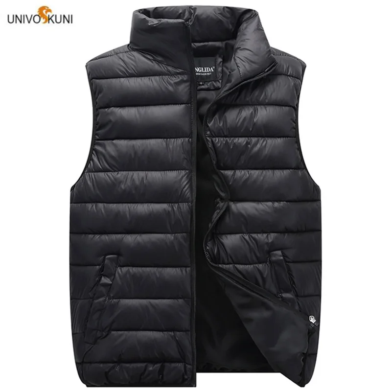 UNIVOS KUNI,, мужской теплый жилет, Одноцветный, с подкладкой, модный дизайн, свободный, для пары, для женщин, для мужчин, Осень-зима, большой размер, 5XL, J604