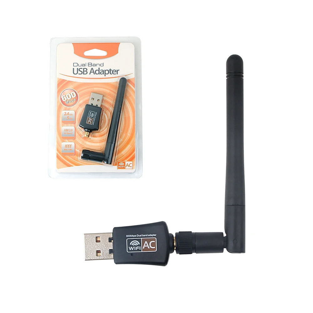Двухдиапазонный 600 Мбит/с беспроводной USB Wifi адаптер Realtek RTL8811AU Dongle 2,4 ГГц/5 ГГц 802.11ac с антенной Windows MAC OS Linux