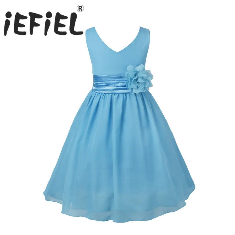 IEFiEL/Детское платье с цветочным узором для девочек Vestido свадебное принцессы