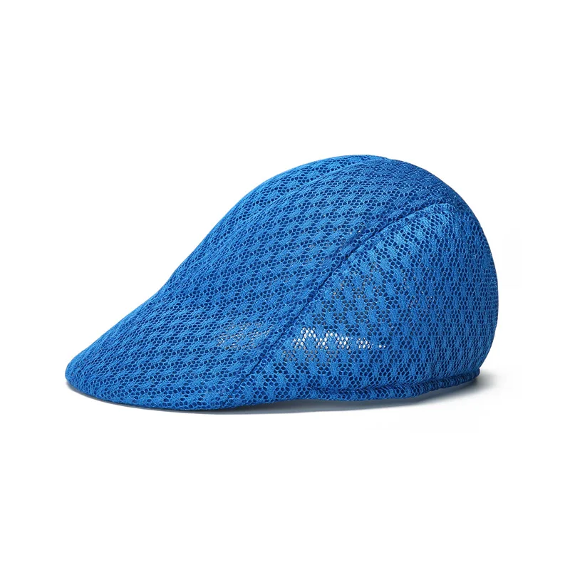 Blue Mesh Berets Новые летние сетчатые берет шляпа мужчины на открытом воздухе козырек кепки дышащий кости мужской Ivy кепка Повседневная Casquette Кепка Newsboy YY18090 - Цвет: Blue Mesh Berets