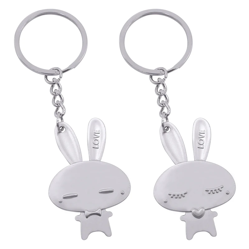 2 Piece Fashion Couple Key Chain Creative Animal Rabbit Pendant Alloy Men And Women Trend Gift Jewelry | Украшения и аксессуары