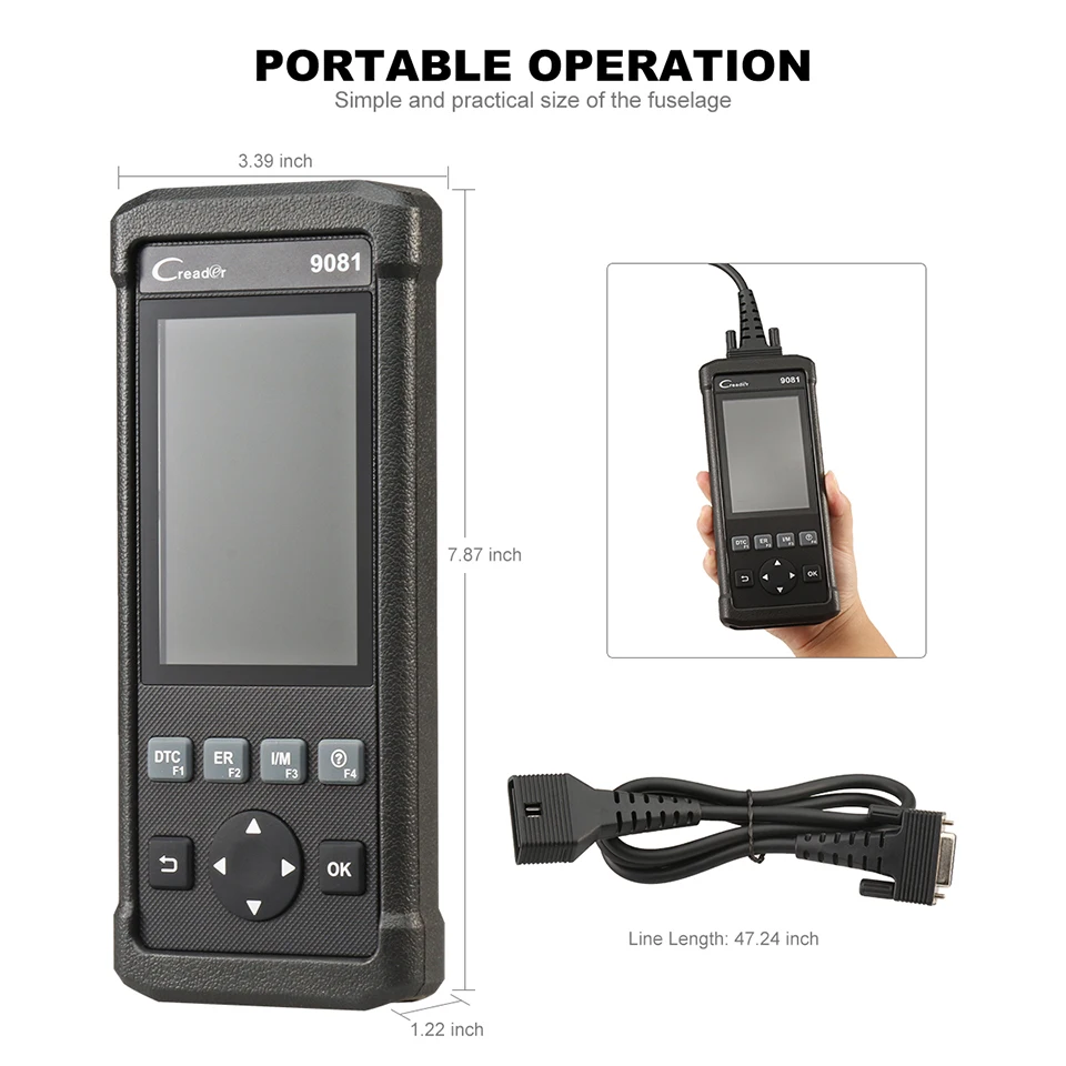 Старт DIY сканер Creader 9081 полный OBD2 сканер/сканирования инструмент диагностики OBDII +