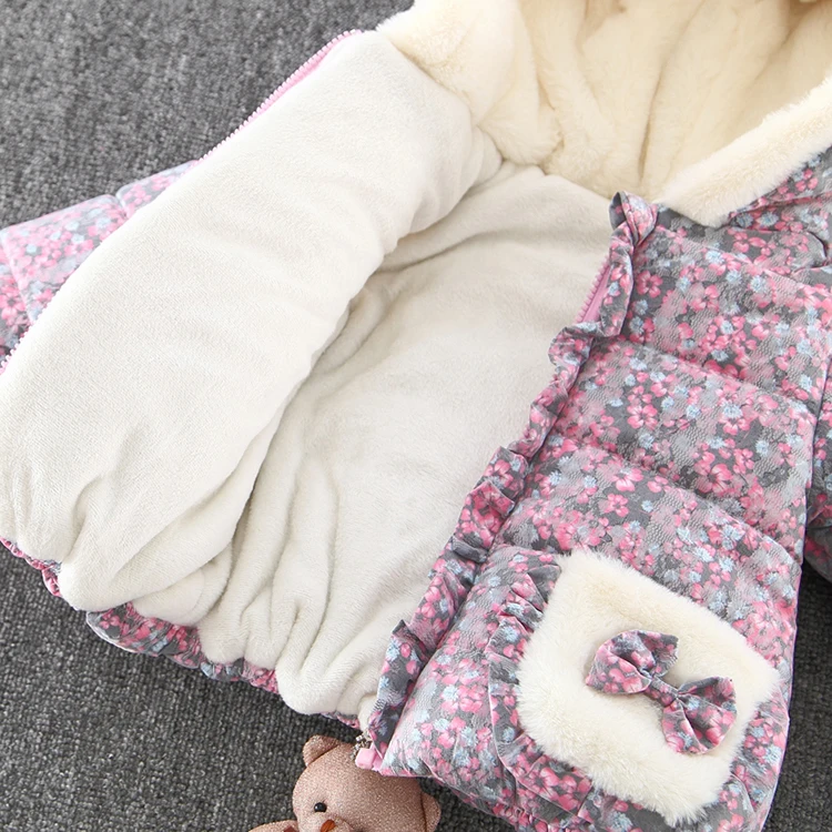 

Girl's floral lovely warm cotton clothes