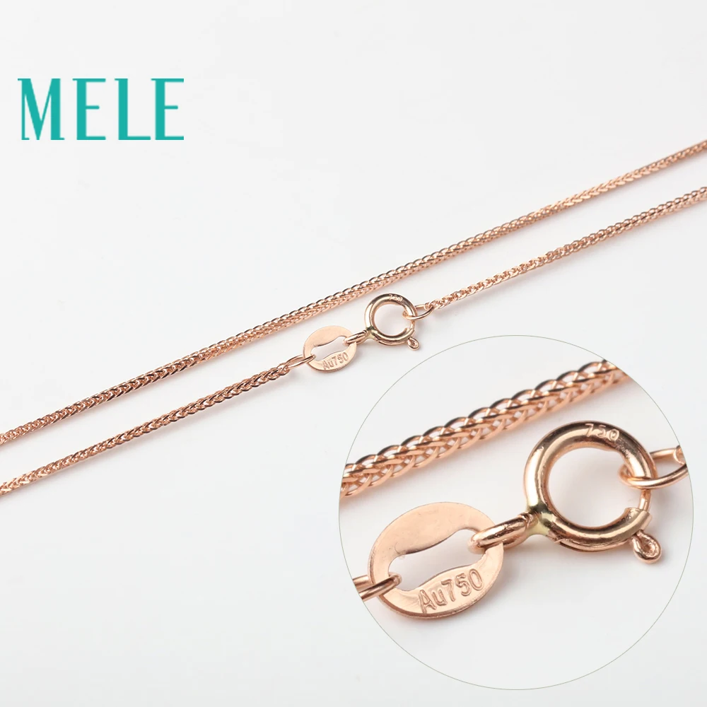 Цепочка MELE из настоящего 18-каратного золота для ювелирных изделий 1 мм