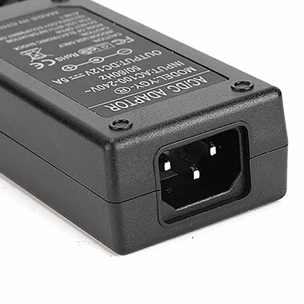 Blk США/ЕС/AU/Великобритания Plug Питание адаптер 12 В 5A мощность для светодиодные