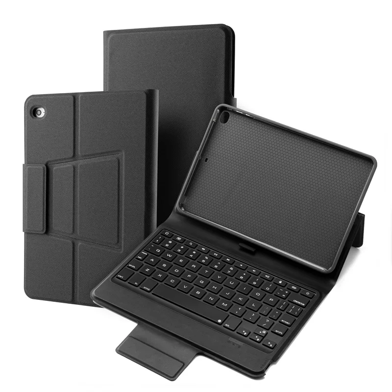 Black 4,0 Bluetooth беспроводной Чехол-клавиатура для iPad Mini 5/iPad mini 4, Премиум чехол-книжка из искусственной кожи с откидной крышкой 7 цветов черного света - Цвет: Black
