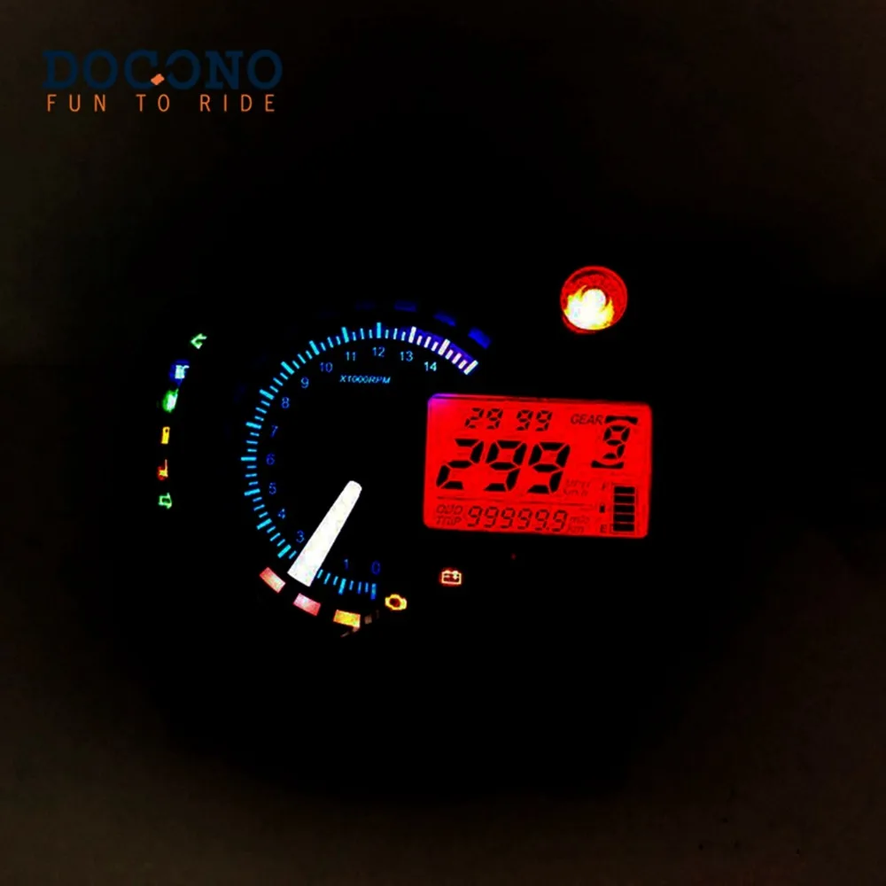 

Motorcycle Digital Light LCD Speedometer Odometer Tachometer W/ Speed Sensor 7 color display oil level meter Modern Universal