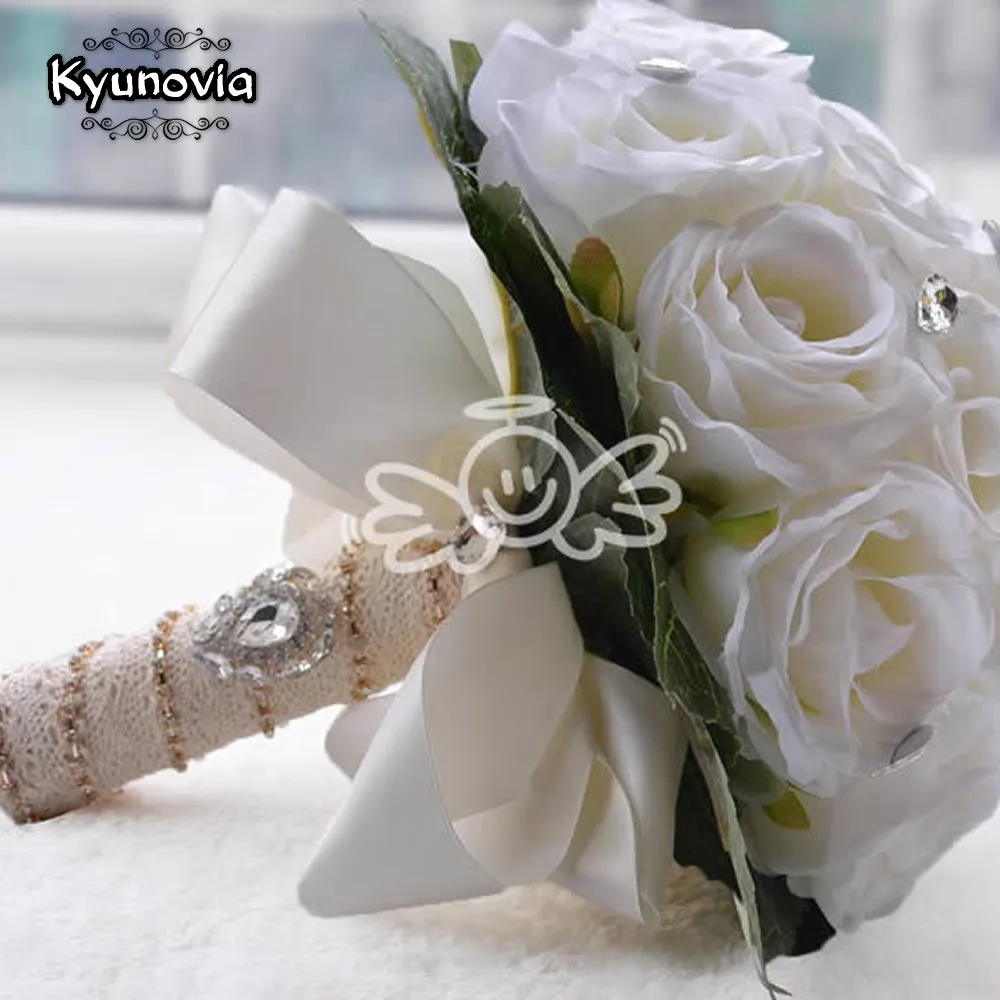 Kyunovia искусственные цвета слоновой кости Розы Свадебные украшения цветок ручной