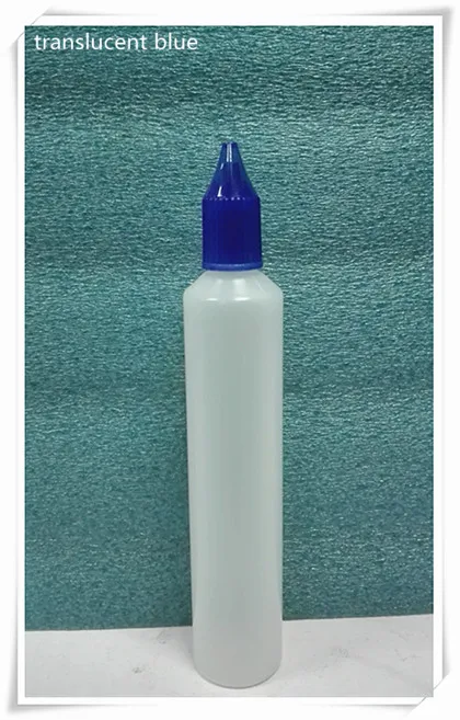 translucent blue Шариковая ручка форма бутылки PE60ml Единорог бутылки лозы недоступном для детей cap длинный тонкий капельница 10 мл 15 мл 30 мл 50 мл 60 мл 1000 шт./лот - Цвет: translucent blue