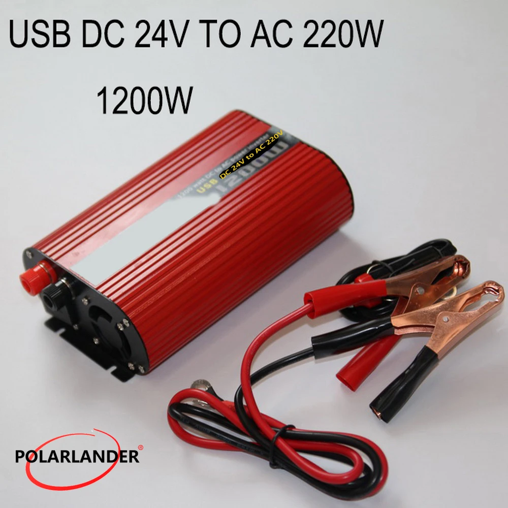 DC 12V to AC 110V/ Dual USB Инвертор напряжения зарядное устройство 1200W 220V/ 24V