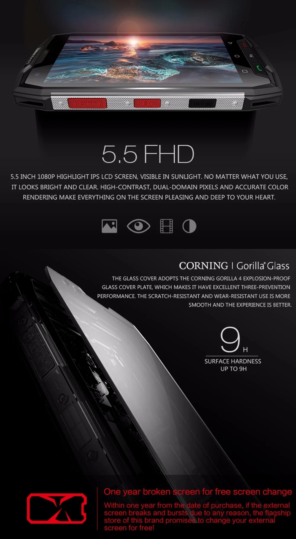 Conquest S9 4G мобильный телефон Android 7,1 6 ГБ+ 128 ГБ Восьмиядерный IP68 водонепроницаемый смартфон с двумя sim-картами NFC 5,5 дюймов 1080P сотовый телефон