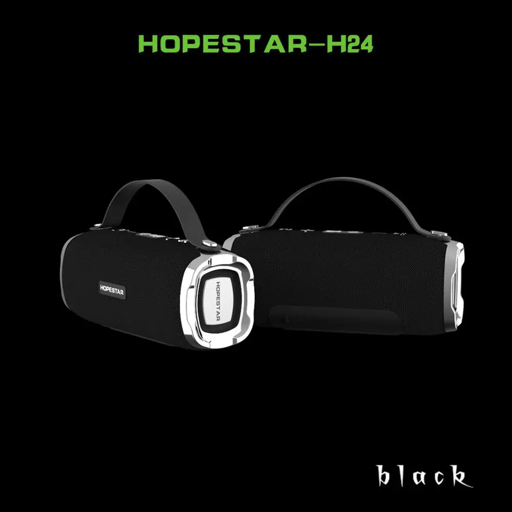 Черный EStgoSZ Hopestar H24 Portable Wireless Bluetooth Speaker Outdoors Waterproof full range Loudspeaker Stereo Support speakers - Цвет: Черный