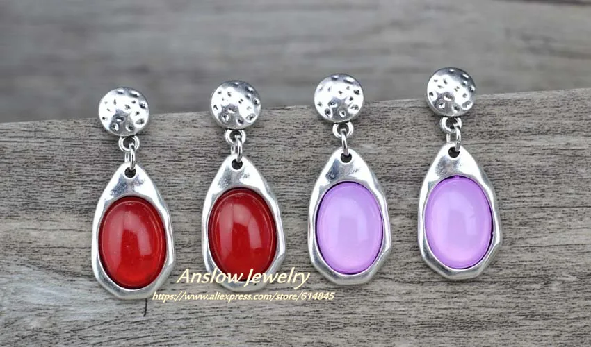 Anslow, дизайн, трендовые, модные, корейские, простые, карамельные, капли воды, женские серьги, ювелирные изделия, античные, посеребренные серьги LOW0142AE