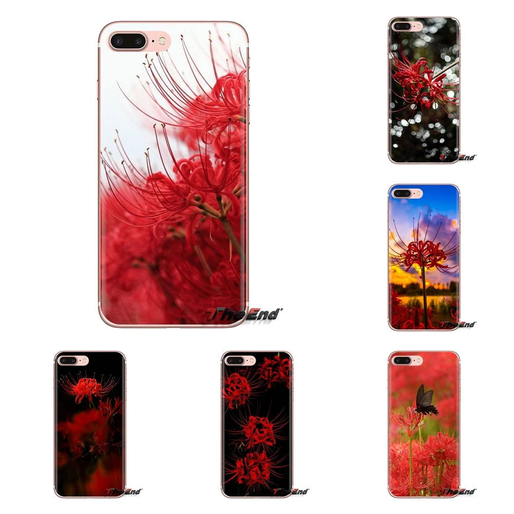 Прозрачный чехол из ТПУ для iPod Touch Apple iPhone 4 4S 5 5S SE 5C 6 6S 7 8 X XR XS Plus MAX Red Spider Lily Cluster