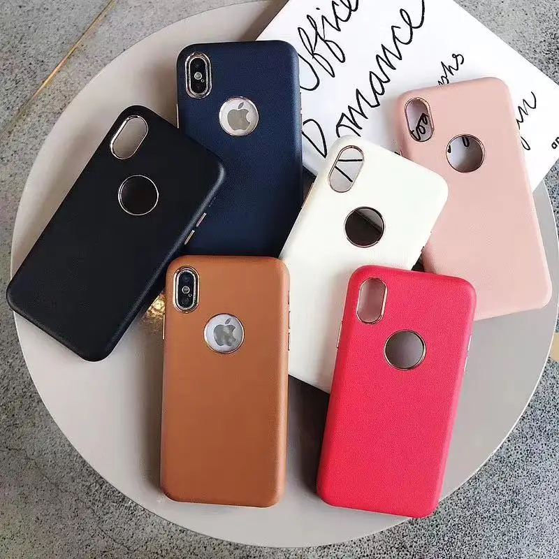 Luxury Business Leather Phone Cases For iPhone 6 6s 7 8 Plus X XS XR MAX Have LOGO Hole Back Half-wrapped Retro Cover Case Coque |