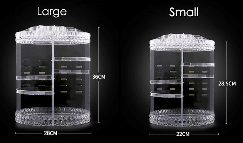 Rangement Maquillage organizateur 360 градусов вращающийся органайзер для макияжа акриловый держатель для хранения косметики большой емкости