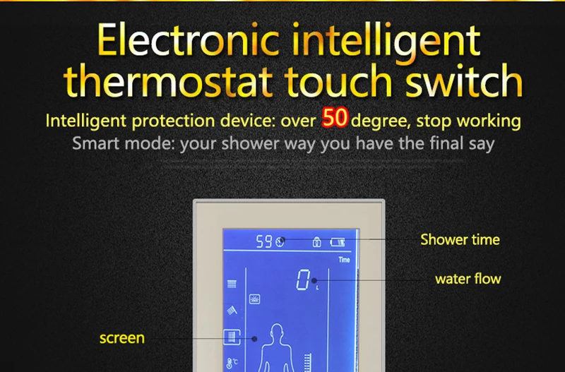 Наборы для душа Интеллектуальный ЖК-цифровой 2" SPA Mist LED Touch Mixer Набор для душа