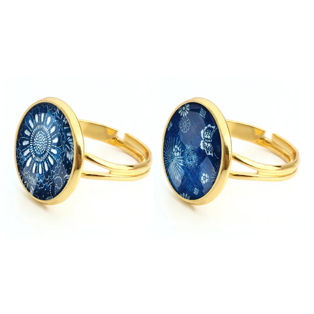 10/12/14/18/20/25/30/35mm Mixed Style Blue Black Flower Glass Cabochon Dome Jewelry Finding Cameo Earring Settings 20pcs/lot | Украшения и