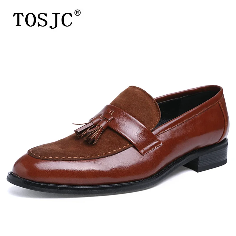 TOSJC/новые современные мужские лоферы с кисточками; мужские туфли-оксфорды высокого качества с острым носком; элегантные свадебные модельные туфли; Мужская дышащая официальная обувь