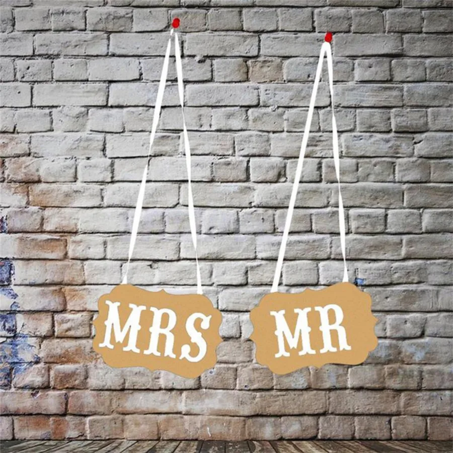 2 шт./компл. сделай сам гирлянда на стул с надписями Mr & Mrs свадебные баннеры