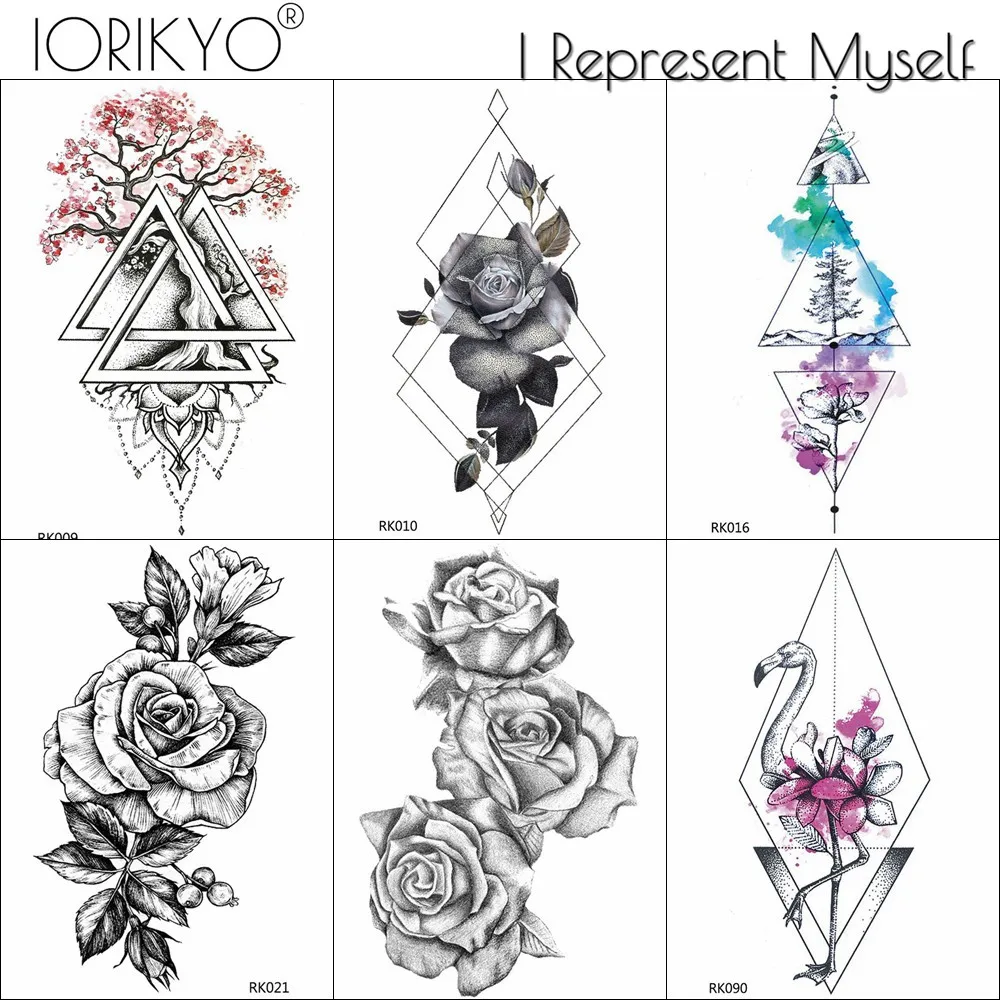 IORIKYO черные пикантные цветок временные татуировки для девочек Облегающий Arm с