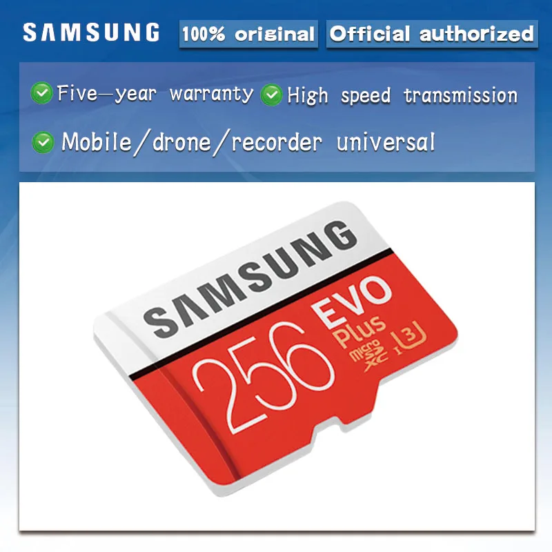 SAMSUNG EVO Plus карта памяти класс 10 64 ГБ 128 256 32 16 ГБ|original samsung evo|uhs-i u1micro sd card 32gb |