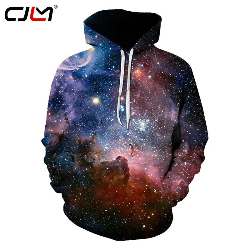 CJLM 3D толстовки для мужчин с разноцветным принтом галактика пространство