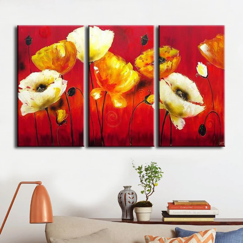 100% Ручная роспись современный нож с абстрактной росписью цветы картина маслом на