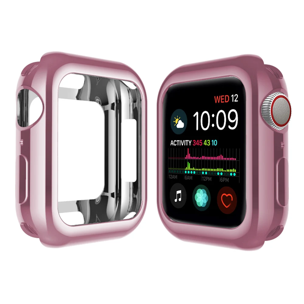 Мода покрытие Цвет защитная рамка для наручных часов Apple Watch чехол серии 5 4 3 2 1 бампер легкий мягкий чехол из ТПУ с узором 40/44/38 мм/42 мм