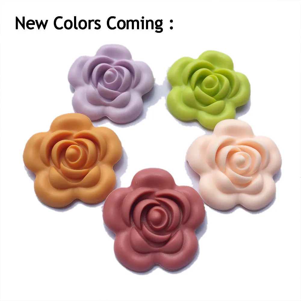 (10 шт./лот) Новые цвета Силиконовые Цветочные бусины без бисфенола А большие