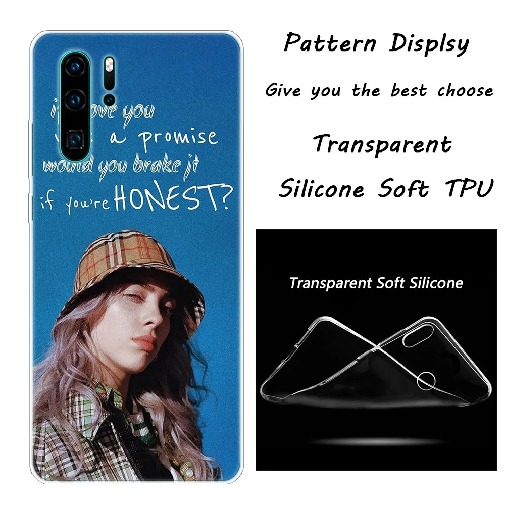 014 Billie Eilish Мягкий силиконовый чехол для телефона huawei P30 P20 Pro P10 P9 P8 Lite P Smart Z Plus NOVA 3 3i Модный чехол - Цвет: 014