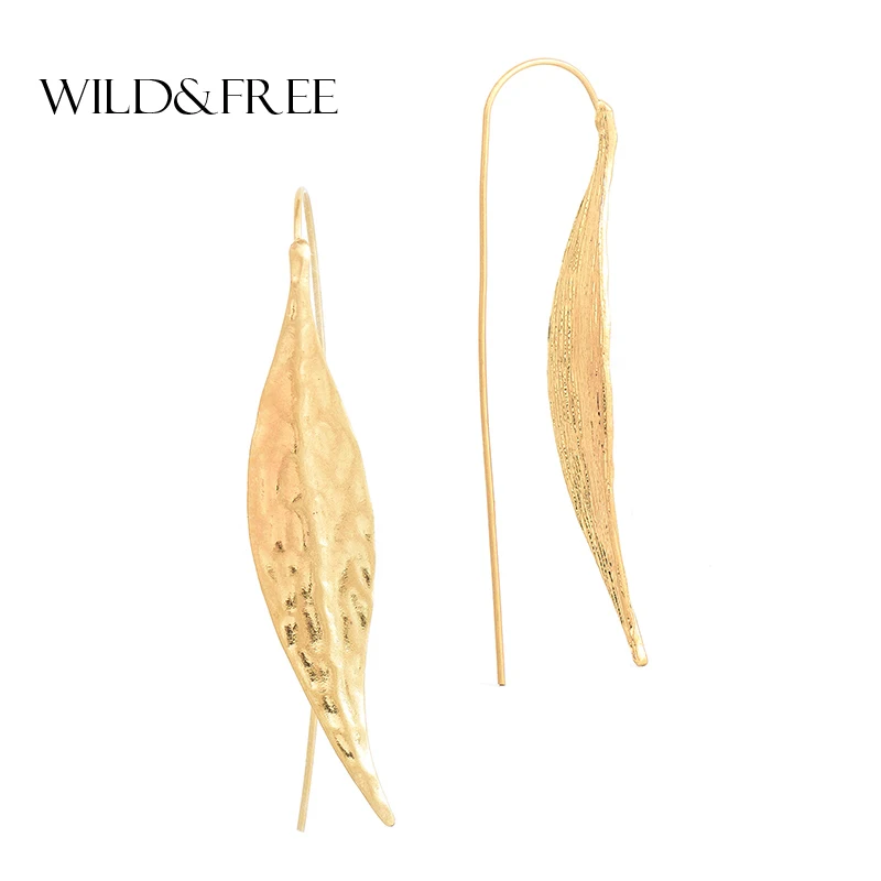 Wild & Free новые стили лист длинные Подвесные серьги Элегантные женские летние