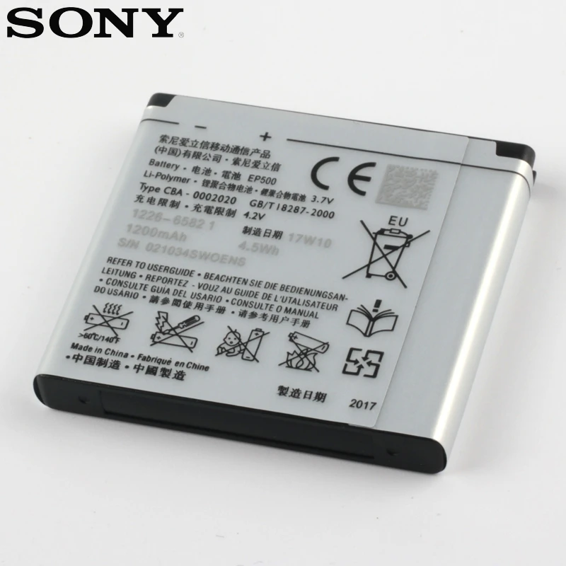 Оригинальная замена sony Батарея для sony ST17I ST15I SK17I WT18I X8 U5I E15i wt18i wt19i EP500 Натуральная кожа телефон Батарея 1200 мА-ч