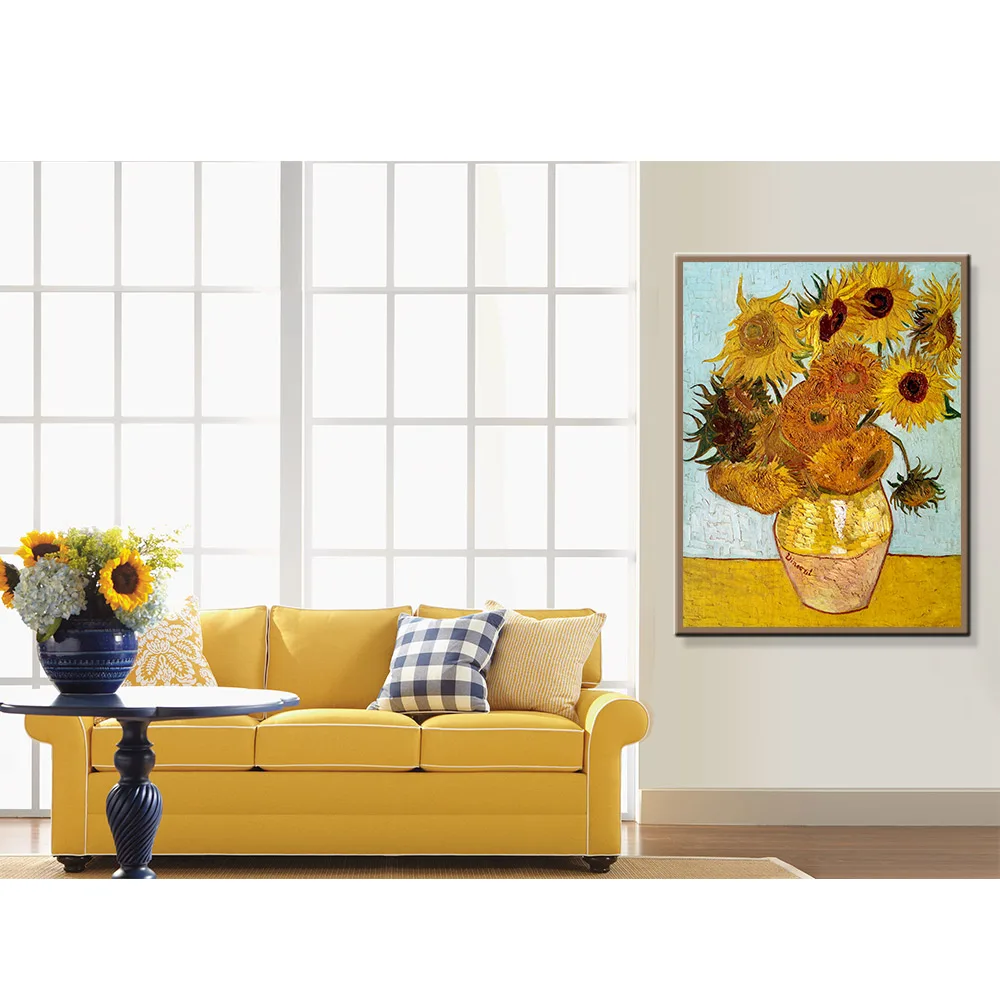 Ван Гог Ваза С ДВЕНАДЦАТЬЮ ПОДСОЛНУХАМИ Холст Искусство куадро плакаты и принты
