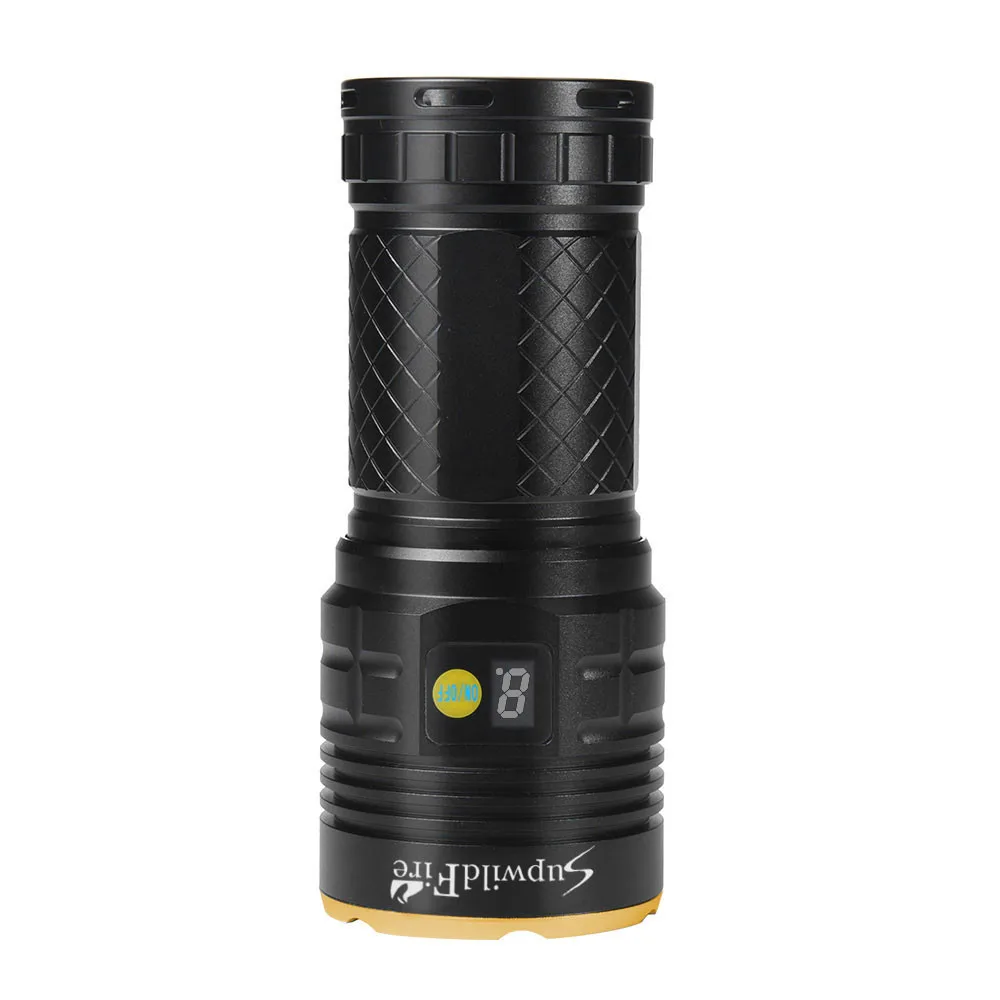 Gold 39000 Lumens SupwildFire 18 x XM-L T6 LED Power Digital Display Hunting Flashligt Camping Waterproof Rechargeable#3N19 - Цвет: Gold