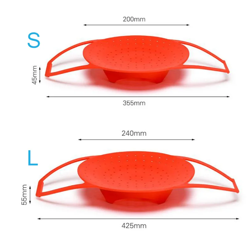 2018 New Red Silicone Steamer Steaming Drain Basket Retractable Foldable Non-slip Bakeware Cooking Tools Collapsible | Дом и сад