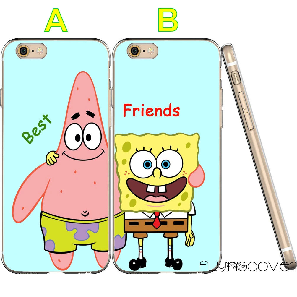 Funda Губка Боб BFF лучший друг Прозрачный Мягкий ТПУ силиконовый чехол для iPhone X 7 8 Plus