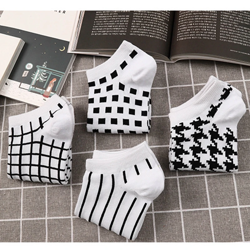 Стиль Харадзюку мужские невидимые носки короткие летние удобные хлопковые