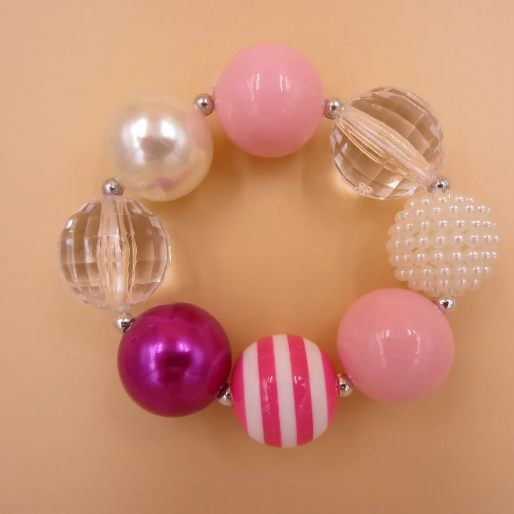 2 шт. для девочек Симпатичный Коренастый браслет Прекрасный Bubblegum Акриловые