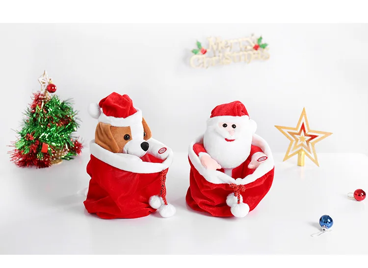 25 см PeekBoo Поющий Санта-Клаус Электрическая плюшевая кукла, набитая Kriss Kringle Hide Seek, музыкальная интерактивная игрушка, подарок на Рождество