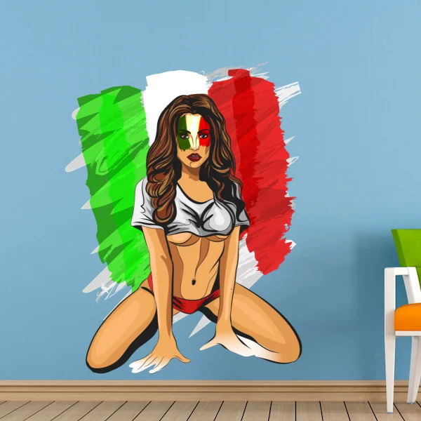 Виниловая наклейка на стену с изображением итальянской сексуальной девушки